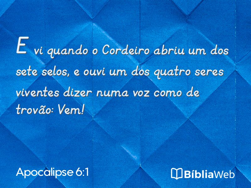 Apocalipse 6:1 em imagem para compartilhar