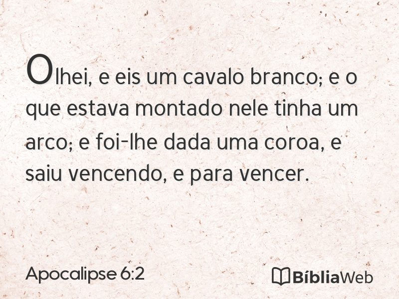 Apocalipse 6:2 em imagem para compartilhar