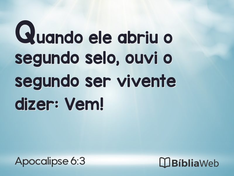 Apocalipse 6:3 em imagem para compartilhar
