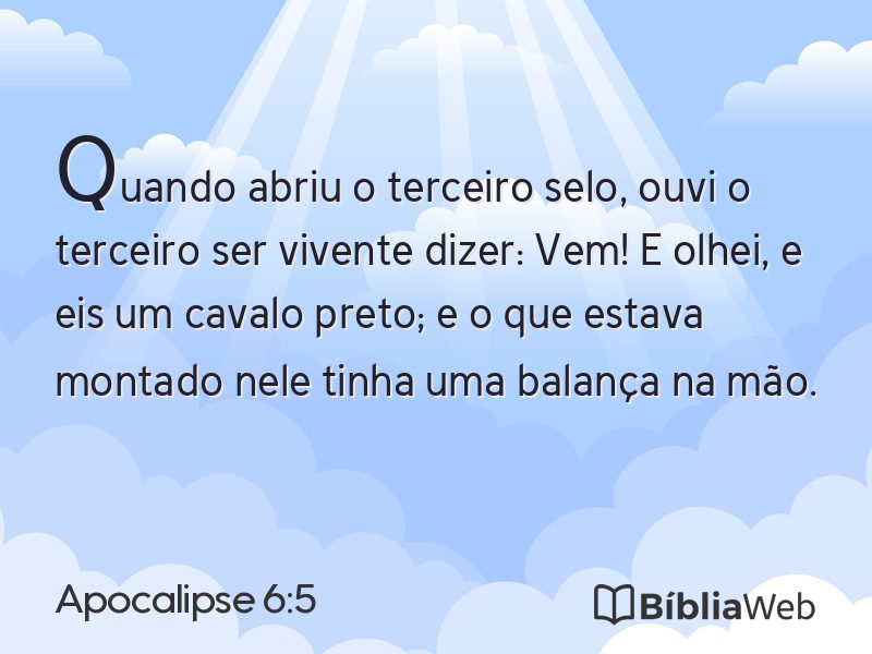 Apocalipse 6:5 em imagem para compartilhar