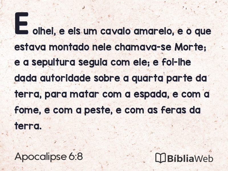 Apocalipse 6:8 em imagem para compartilhar
