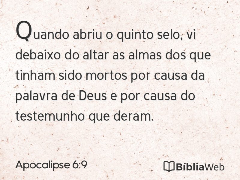 Apocalipse 6:9 em imagem para compartilhar