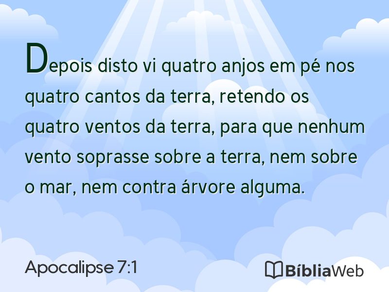 Apocalipse 7:1 em imagem para compartilhar
