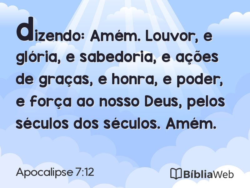 Apocalipse 7:12 em imagem para compartilhar