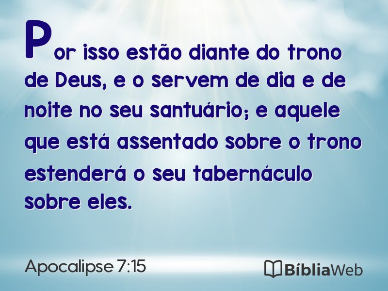 Apocalipse 7:15 em imagem para compartilhar