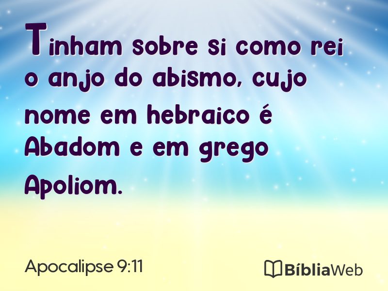 Apocalipse 9:11 em imagem para compartilhar
