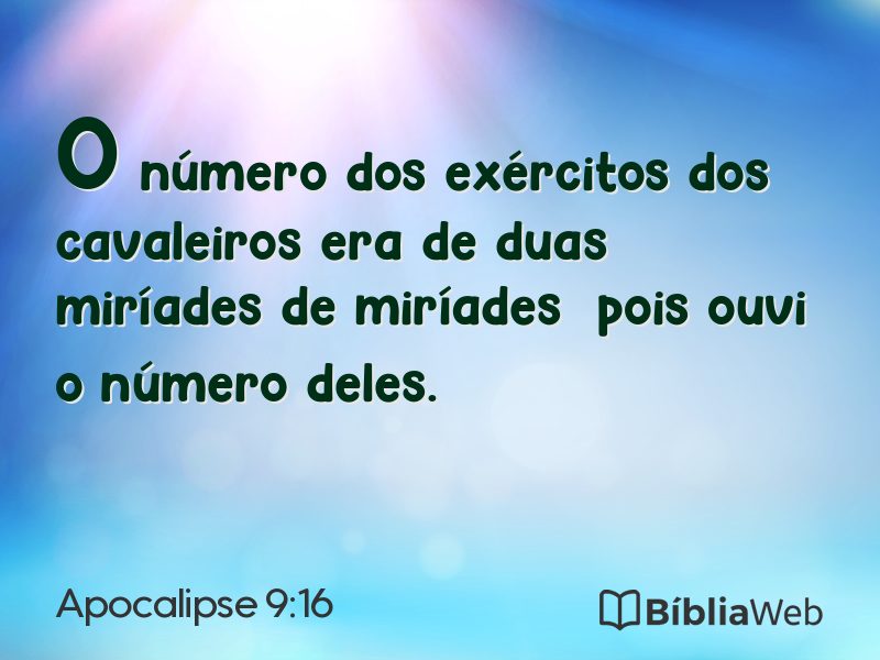 Apocalipse 9:16 em imagem para compartilhar