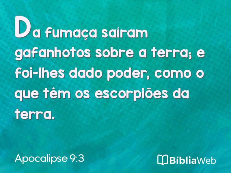 Apocalipse 9:3 em imagem para compartilhar