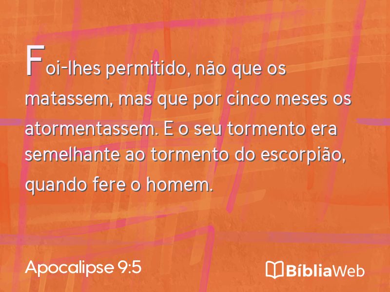 Apocalipse 9:5 em imagem para compartilhar