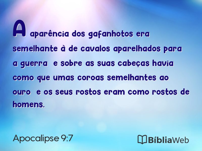 Apocalipse 9:7 em imagem para compartilhar
