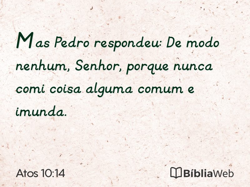 Atos 10:14 em imagem para compartilhar