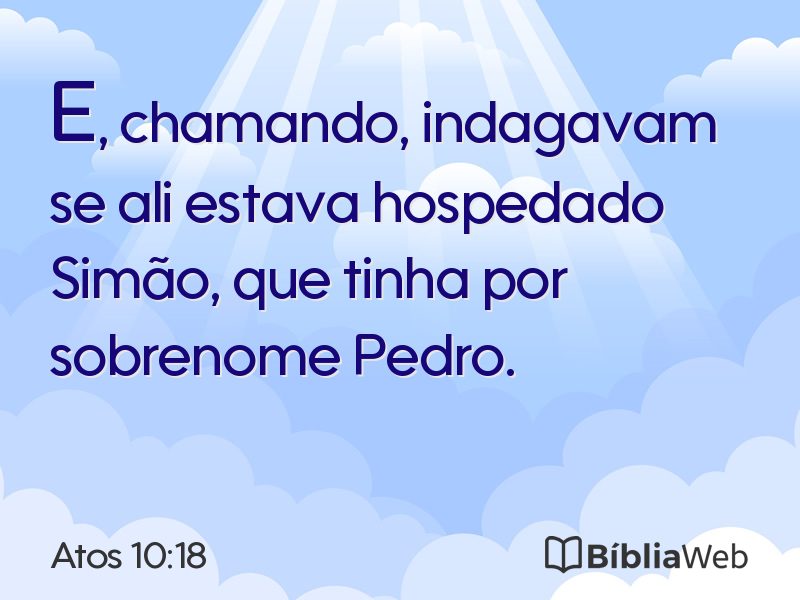 Atos 10:18 em imagem para compartilhar