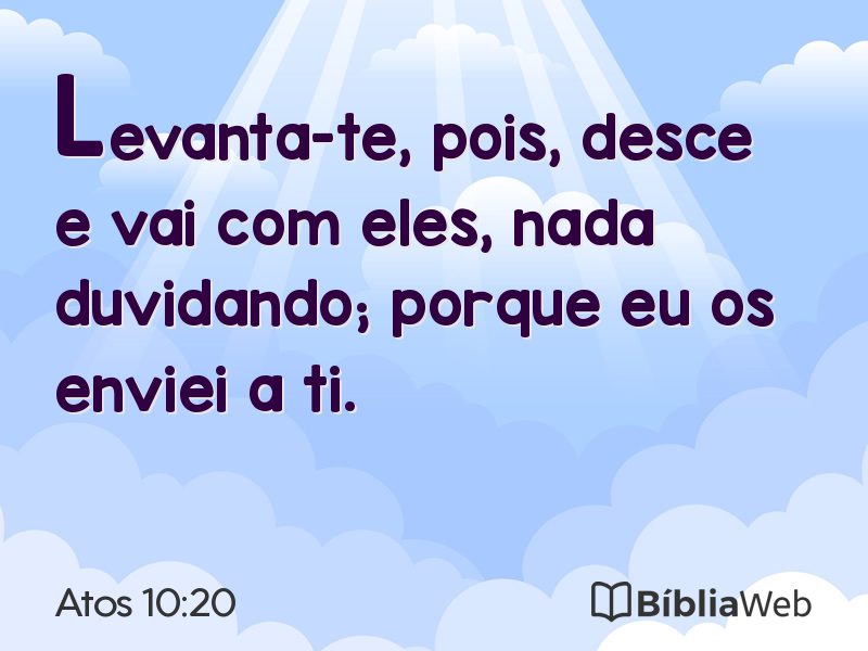 Atos 10:20 em imagem para compartilhar