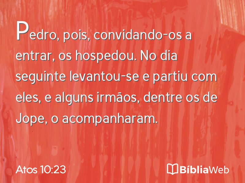 Atos 10:23 em imagem para compartilhar