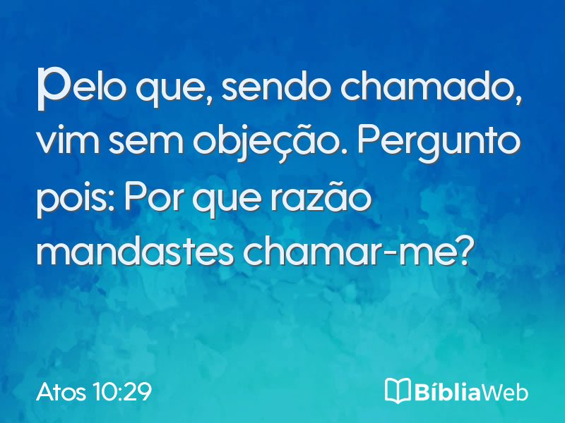 Atos 10:29 em imagem para compartilhar
