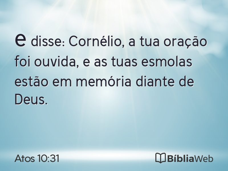 Atos 10:31 em imagem para compartilhar
