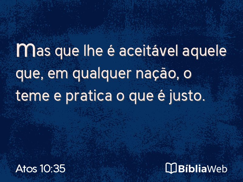 Atos 10:35 em imagem para compartilhar