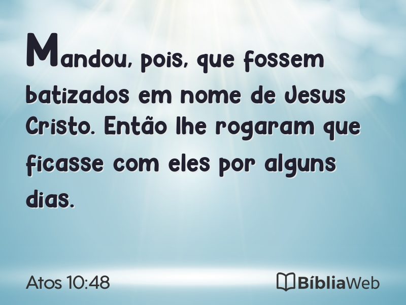 Atos 10:48 em imagem para compartilhar