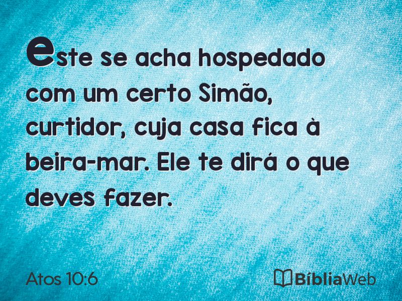 Atos 10:6 em imagem para compartilhar