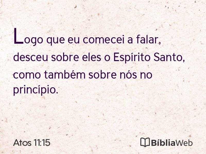 Atos 11:15 em imagem para compartilhar