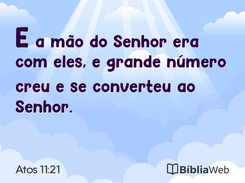 Atos 11:21 em imagem para compartilhar