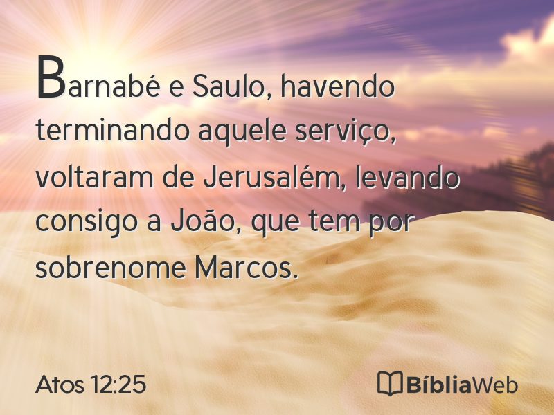 Atos 12:25 em imagem para compartilhar