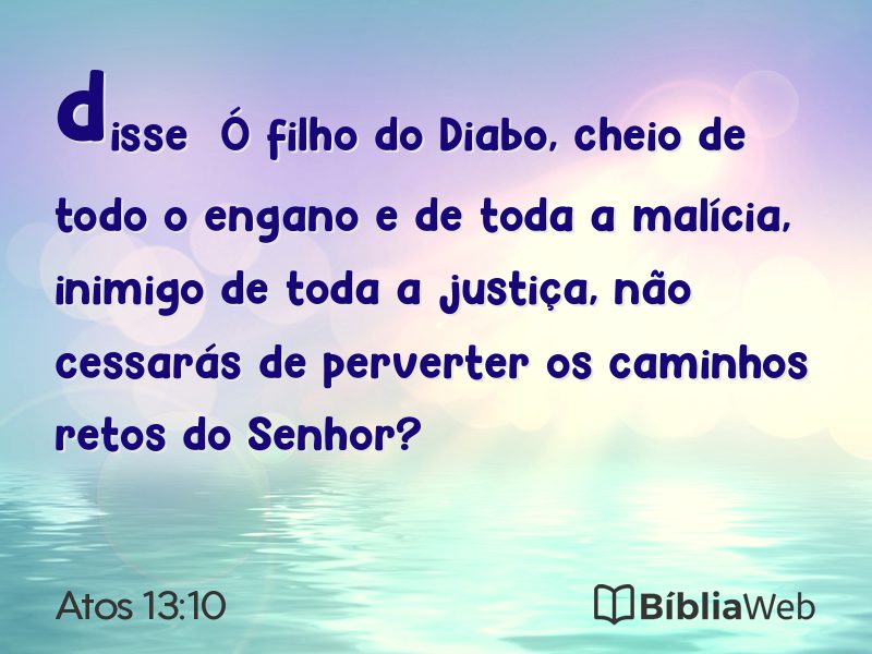 Atos 13:10 em imagem para compartilhar