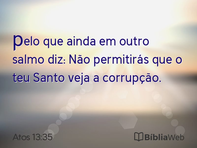 Atos 13:35 em imagem para compartilhar
