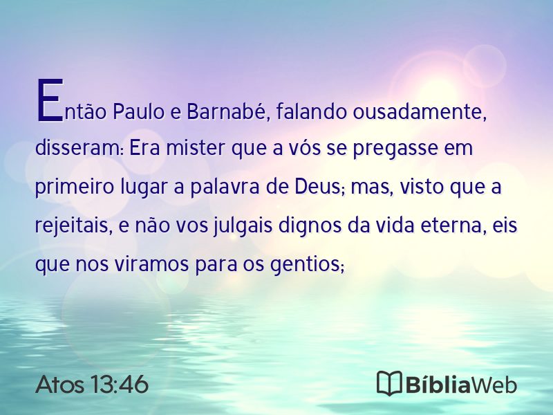 Atos 13:46 em imagem para compartilhar