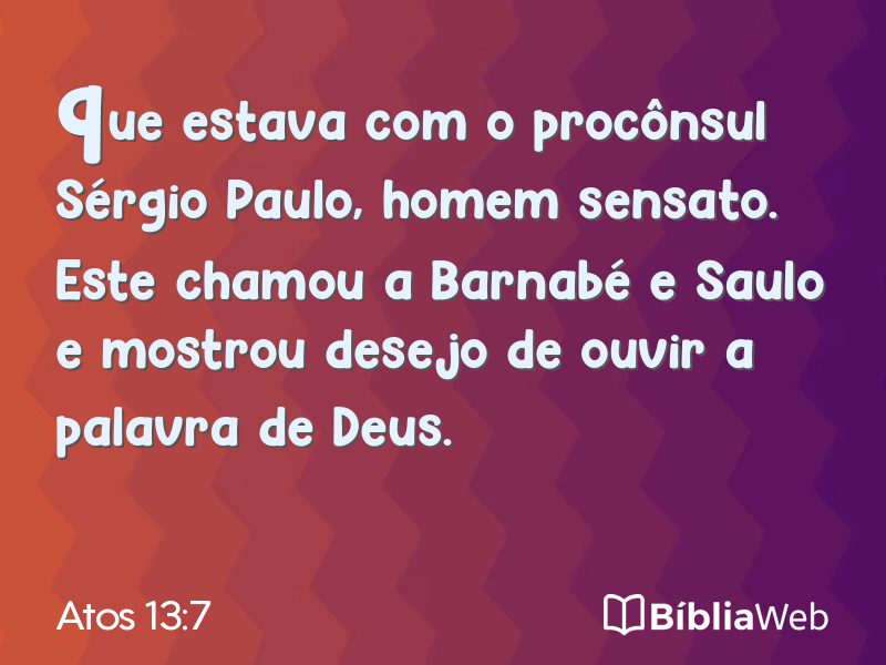 Atos 13:7 em imagem para compartilhar