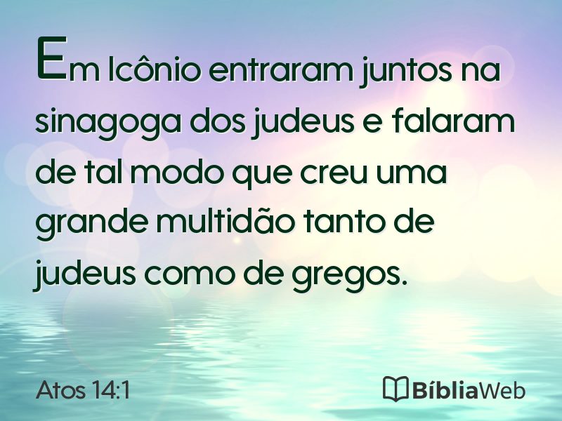 Atos 14:1 em imagem para compartilhar