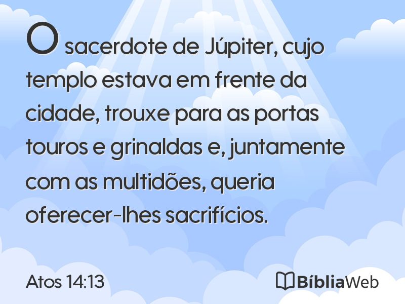 Atos 14:13 em imagem para compartilhar