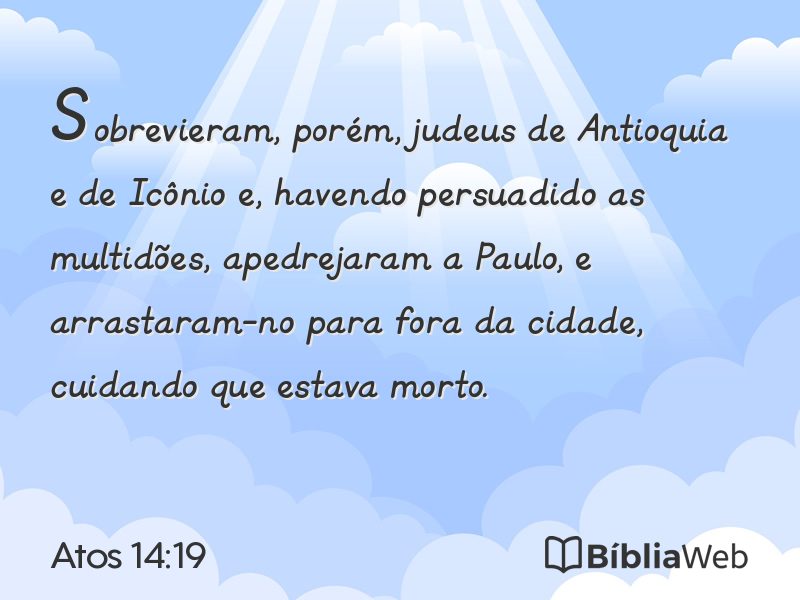 Atos 14:19 em imagem para compartilhar