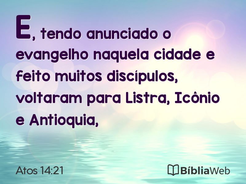 Atos 14:21 em imagem para compartilhar