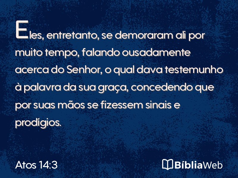 Atos 14:3 em imagem para compartilhar