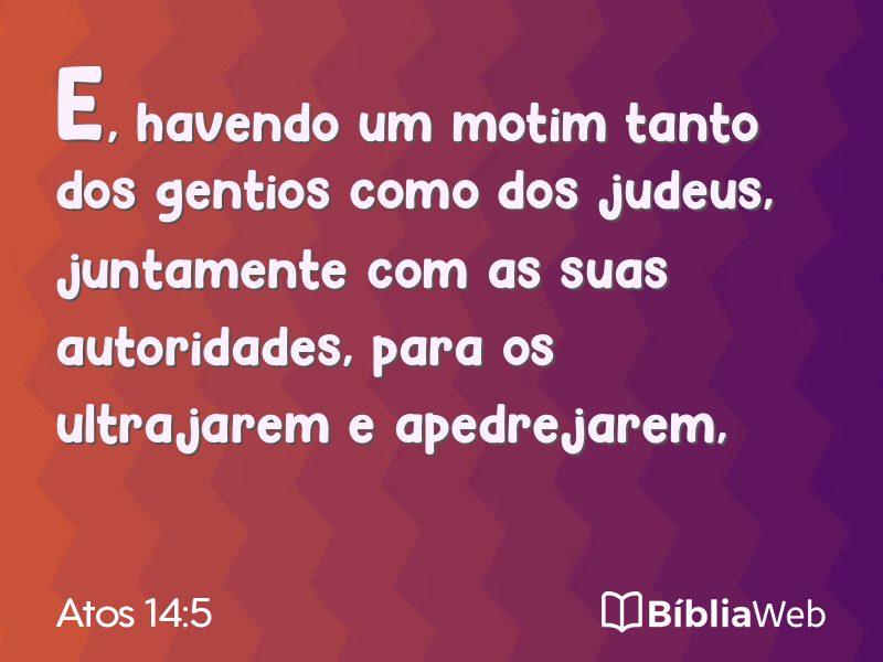 Atos 14:5 em imagem para compartilhar