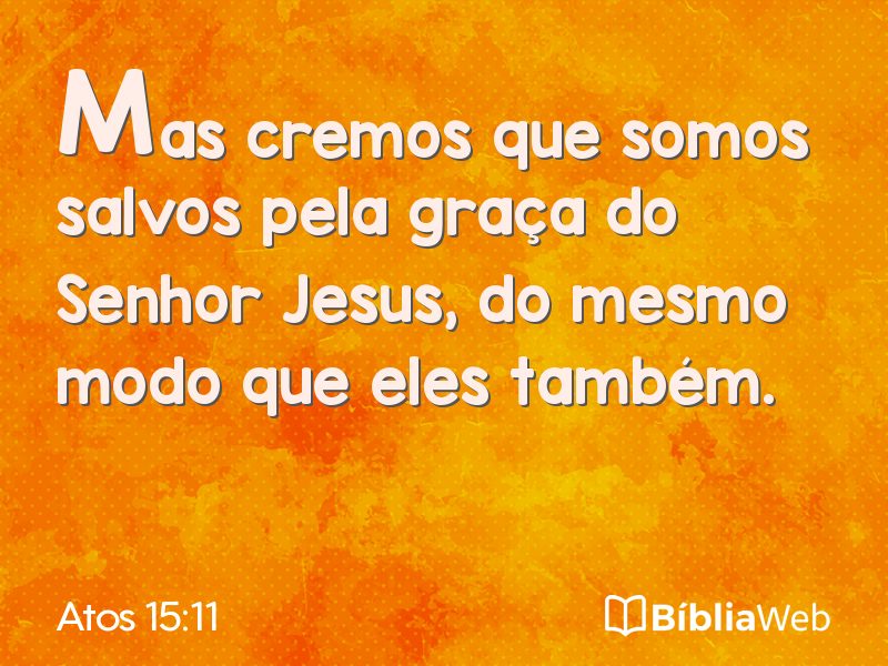 Atos 15:11 em imagem para compartilhar