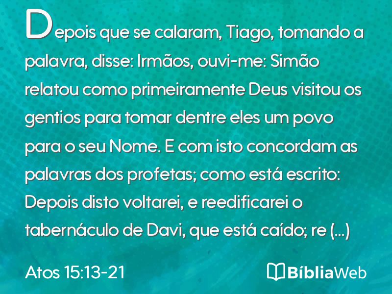 Atos 15:13-21 em imagem para compartilhar