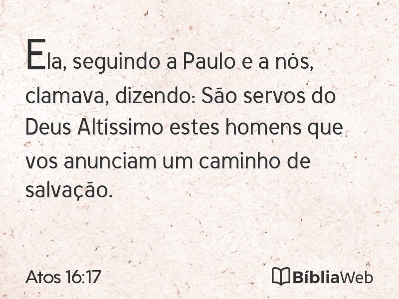 Atos 16:17 em imagem para compartilhar