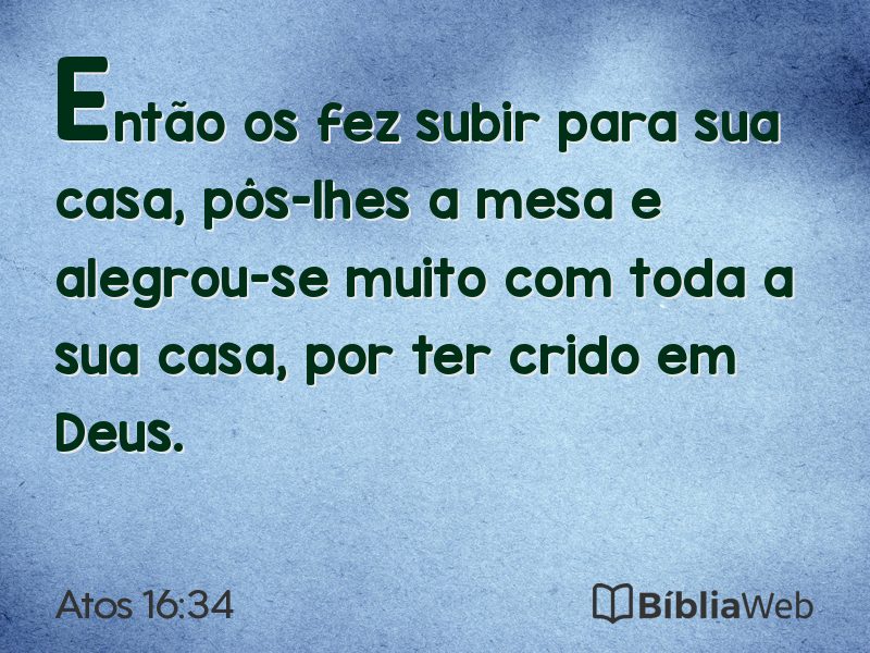 Atos 16:34 em imagem para compartilhar