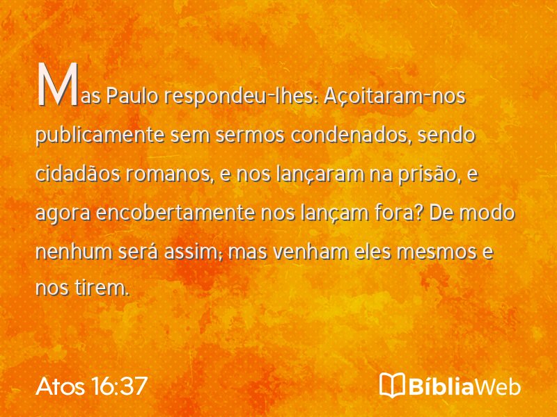 Atos 16:37 em imagem para compartilhar