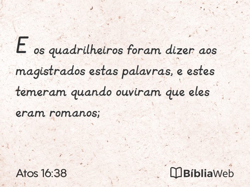 Atos 16:38 em imagem para compartilhar