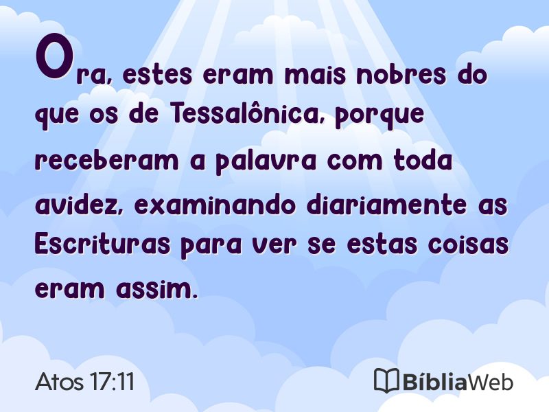 Atos 17:11 em imagem para compartilhar