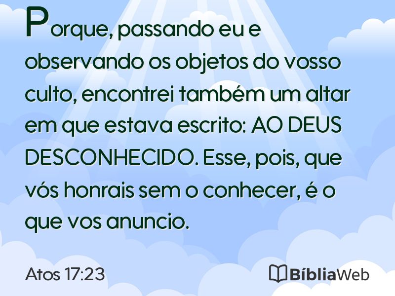Atos 17:23 em imagem para compartilhar