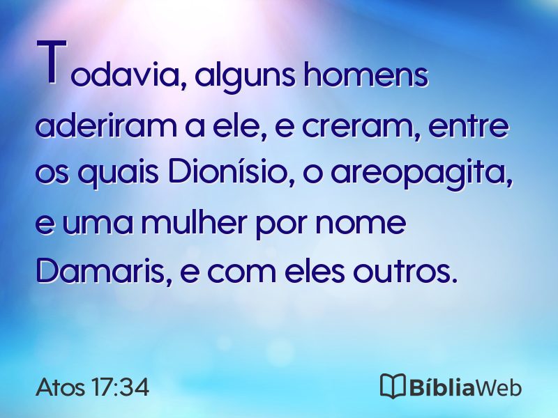 Atos 17:34 em imagem para compartilhar