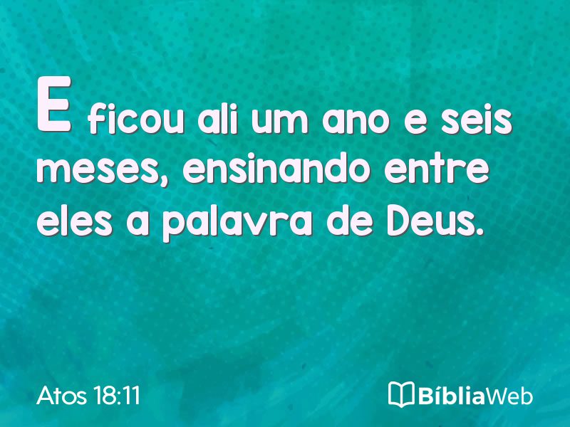 Atos 18:11 em imagem para compartilhar
