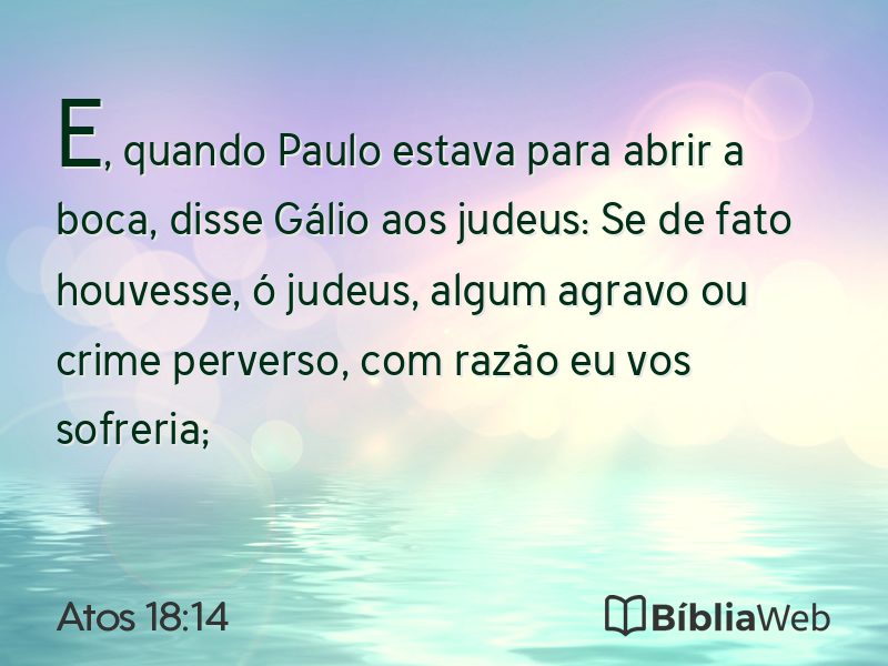 Atos 18:14 em imagem para compartilhar