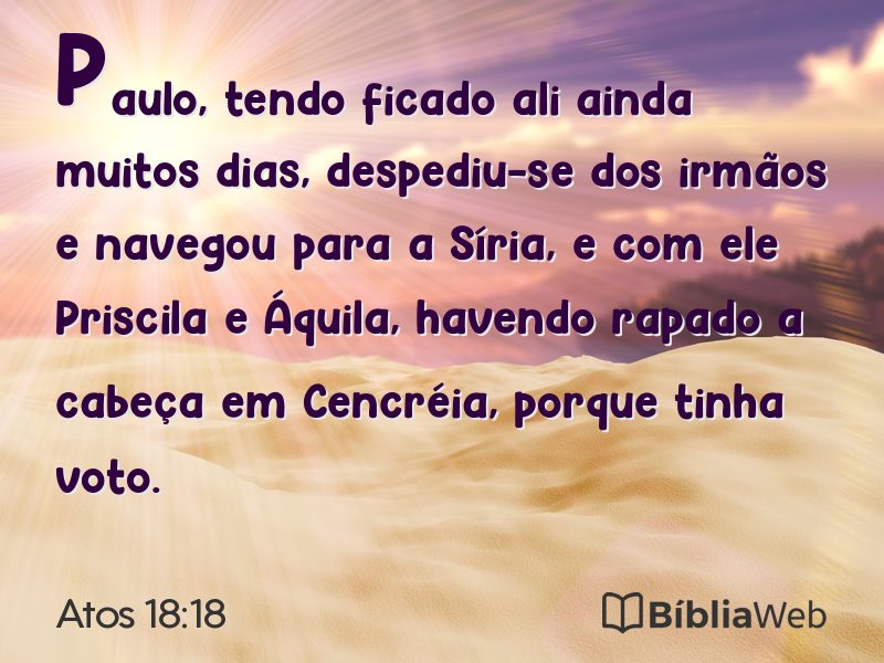 Atos 18:18 em imagem para compartilhar