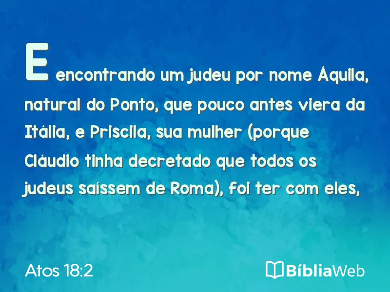 Atos 18:2 em imagem para compartilhar