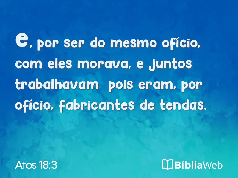 Atos 18:3 em imagem para compartilhar